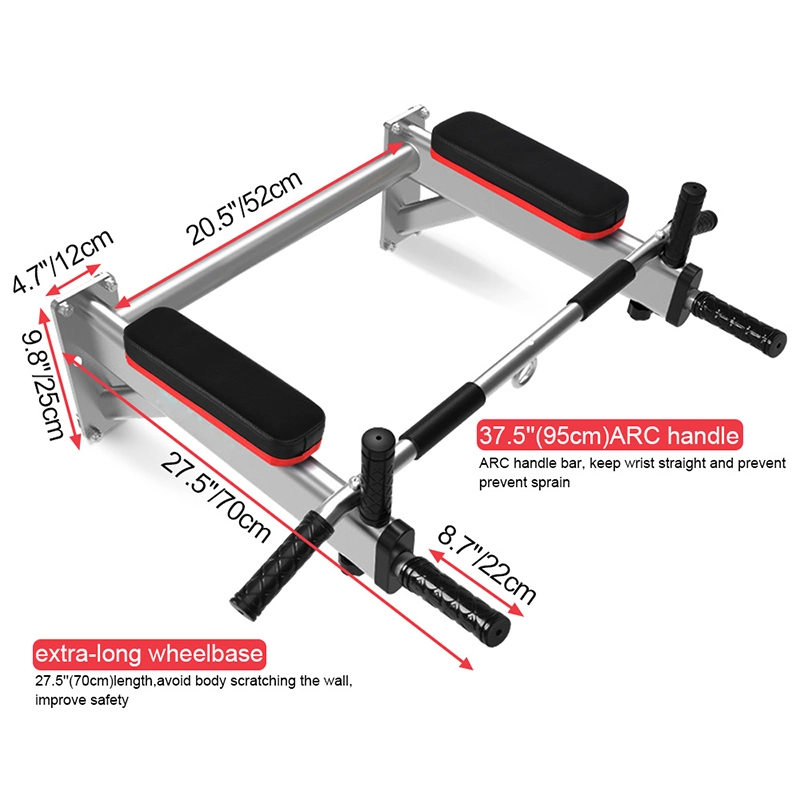 Multifunctional Exercise Fitness Gym Equipment Wall Mounted Chin Pull up Horizontal Bar for Home Body Building