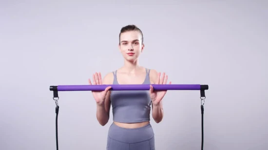 Kit de barre de tonalité de gymnastique de Pilates d'entraîneur léger de Yoga d'entraînement de forme physique à la maison portatif bleu